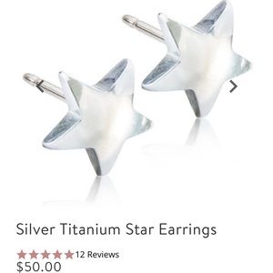 NEW Blomdahl silver titanium star earrings, 8MM